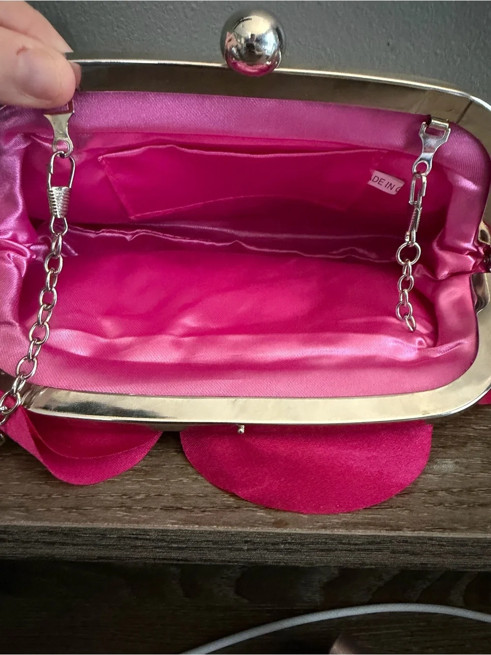 Women's Hot Pink Floral Statement Clutch - Fashion Accessory